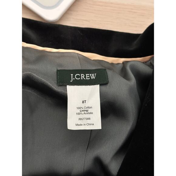 J Crew Women's Black Velvet Single Breasted 2 Button Peplum Blazer Size 8 Tall - Picture 10 of 10